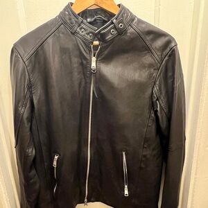 Men's All Saints Cora black leather jacket